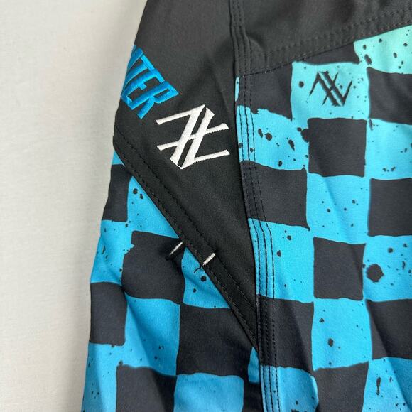 Atwater Checks Men’s 30 Board Shorts Stretch Cinch Fly Side Pocket - Picture 7 of 10